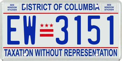 DC license plate EW3151