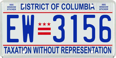 DC license plate EW3156