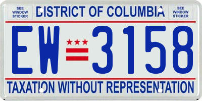 DC license plate EW3158