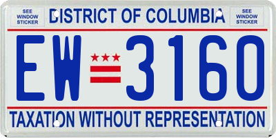 DC license plate EW3160