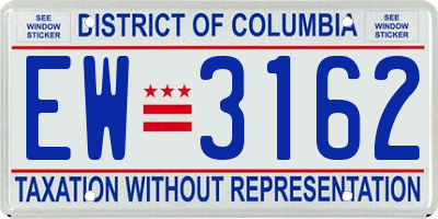 DC license plate EW3162