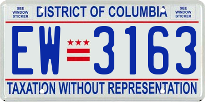 DC license plate EW3163