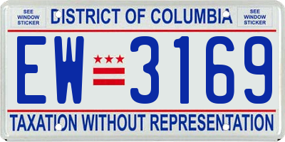 DC license plate EW3169