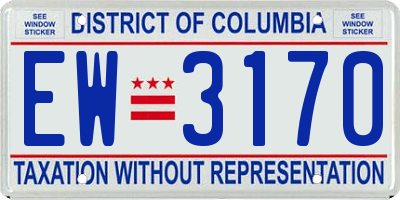 DC license plate EW3170