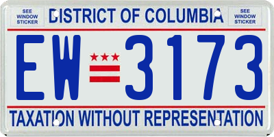 DC license plate EW3173