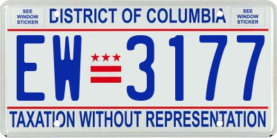 DC license plate EW3177