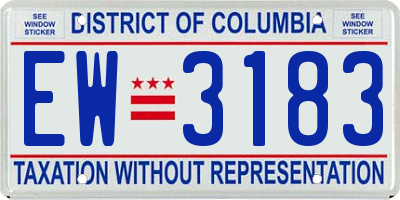 DC license plate EW3183