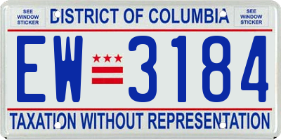 DC license plate EW3184