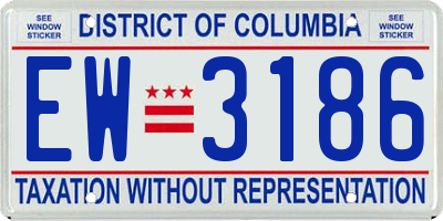 DC license plate EW3186