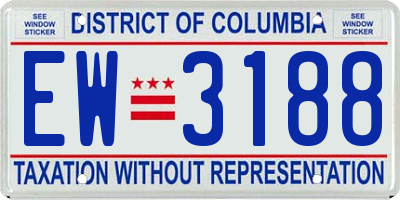 DC license plate EW3188