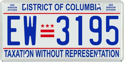 DC license plate EW3195
