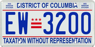 DC license plate EW3200