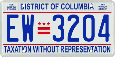 DC license plate EW3204