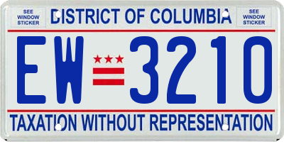 DC license plate EW3210