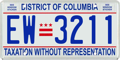 DC license plate EW3211