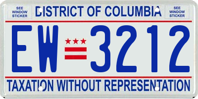 DC license plate EW3212