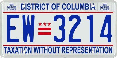 DC license plate EW3214