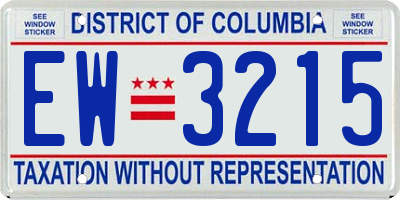 DC license plate EW3215