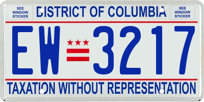 DC license plate EW3217