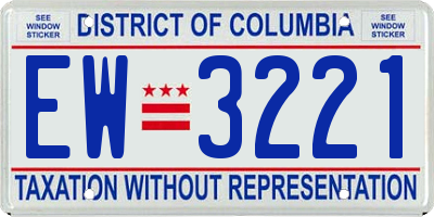 DC license plate EW3221