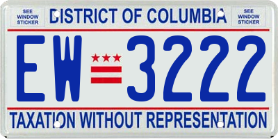 DC license plate EW3222