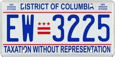 DC license plate EW3225