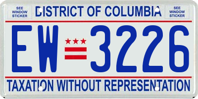 DC license plate EW3226