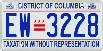 DC license plate EW3228