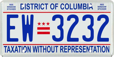 DC license plate EW3232