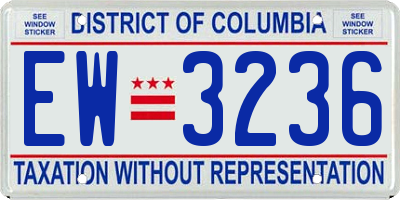 DC license plate EW3236