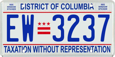DC license plate EW3237