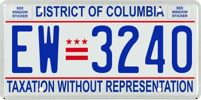 DC license plate EW3240