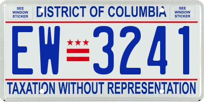 DC license plate EW3241