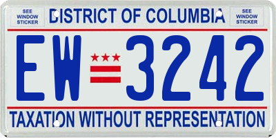 DC license plate EW3242