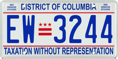 DC license plate EW3244