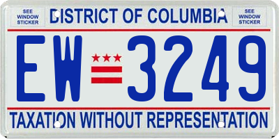 DC license plate EW3249