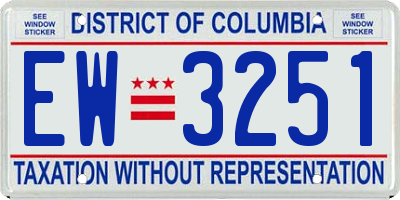 DC license plate EW3251