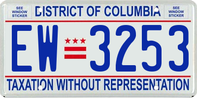 DC license plate EW3253