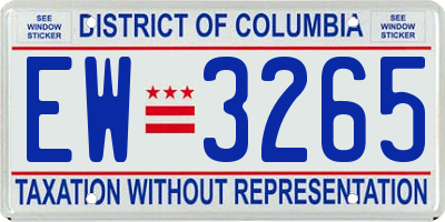 DC license plate EW3265
