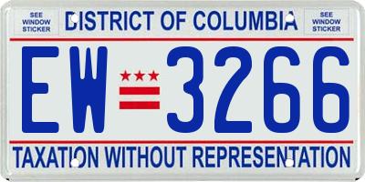 DC license plate EW3266