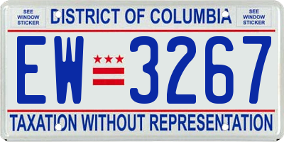 DC license plate EW3267