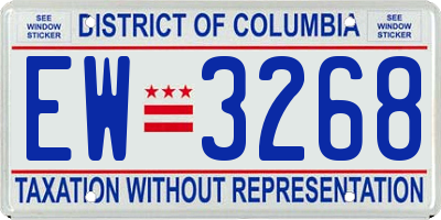 DC license plate EW3268