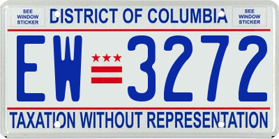 DC license plate EW3272
