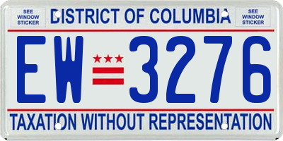 DC license plate EW3276