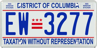 DC license plate EW3277