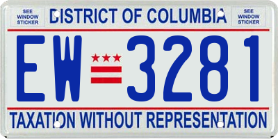 DC license plate EW3281