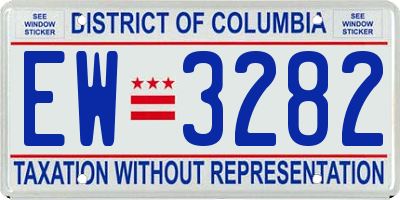 DC license plate EW3282