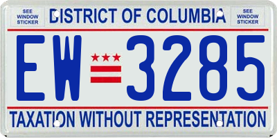 DC license plate EW3285