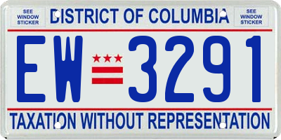 DC license plate EW3291