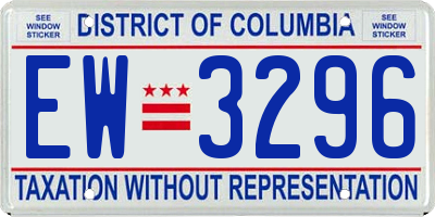 DC license plate EW3296